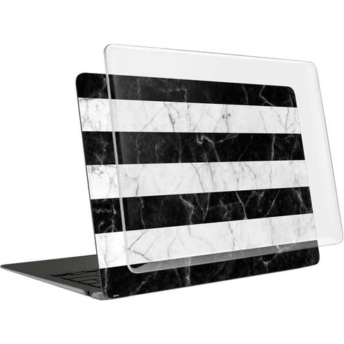 Black and White Striped Marble MacBook Air 15in (2023-2025) Case plus Skin